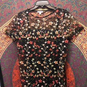 See through floral dress